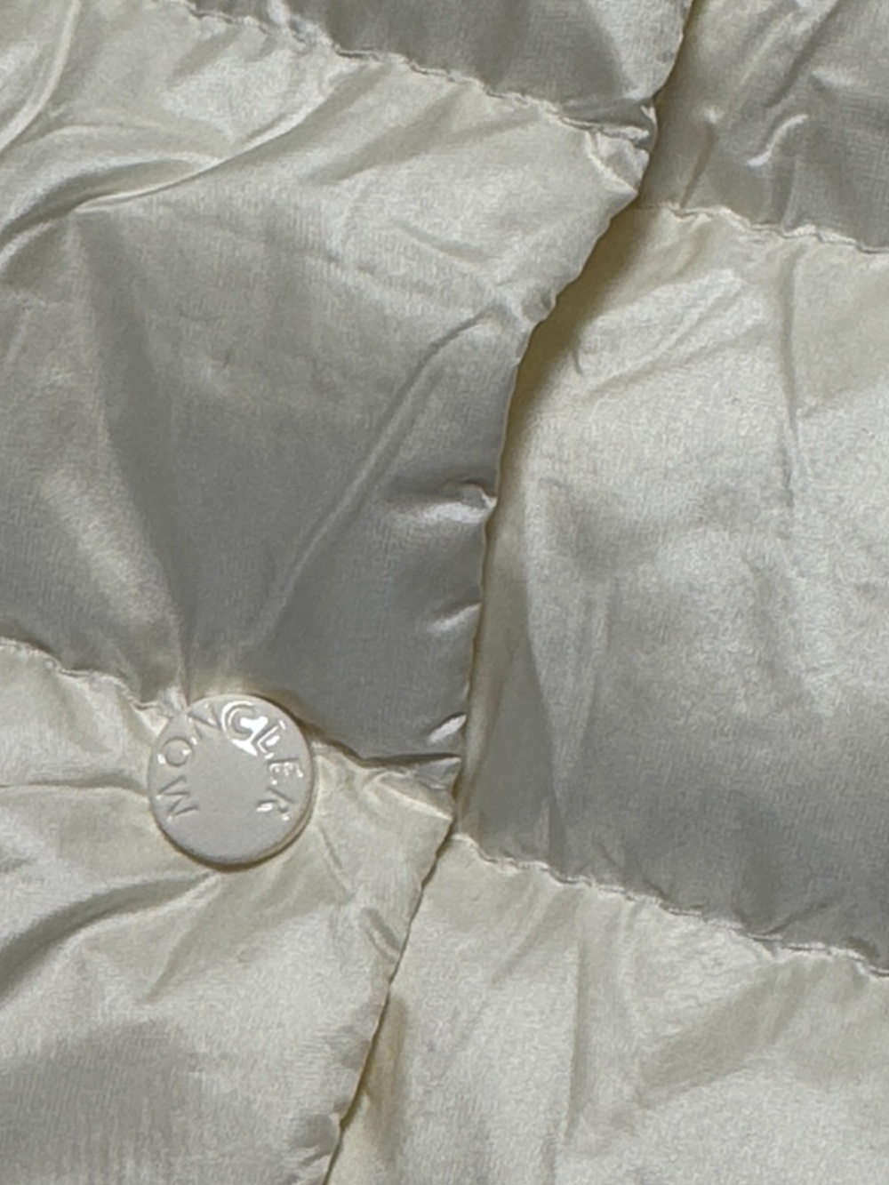 MONCLER Longue Saison Ivory Cream Quilted Down Vest Snap Closure Lightweight 2/M - Picture 3 of 16
